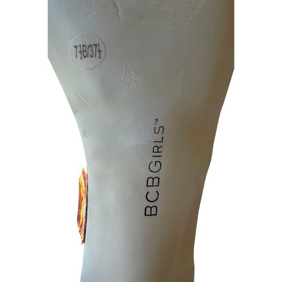 BCBGirls Pure Style Strappy Multicolor 4.5 inch heels, Sz 7.5B - Picture 7 of 7